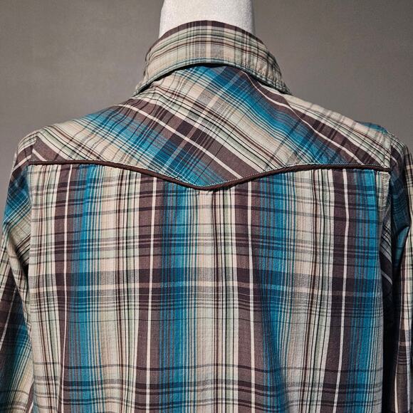 Tasha‎ Polizzi Collection Plaid Tunic Top Women M Multicolor Cotton Boho Western - Picture 5 of 9